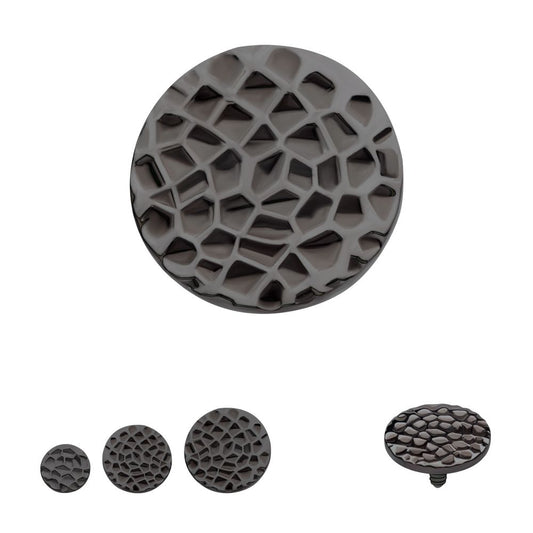 Black PVD Titanium Internally Threaded Hammered Disk Top