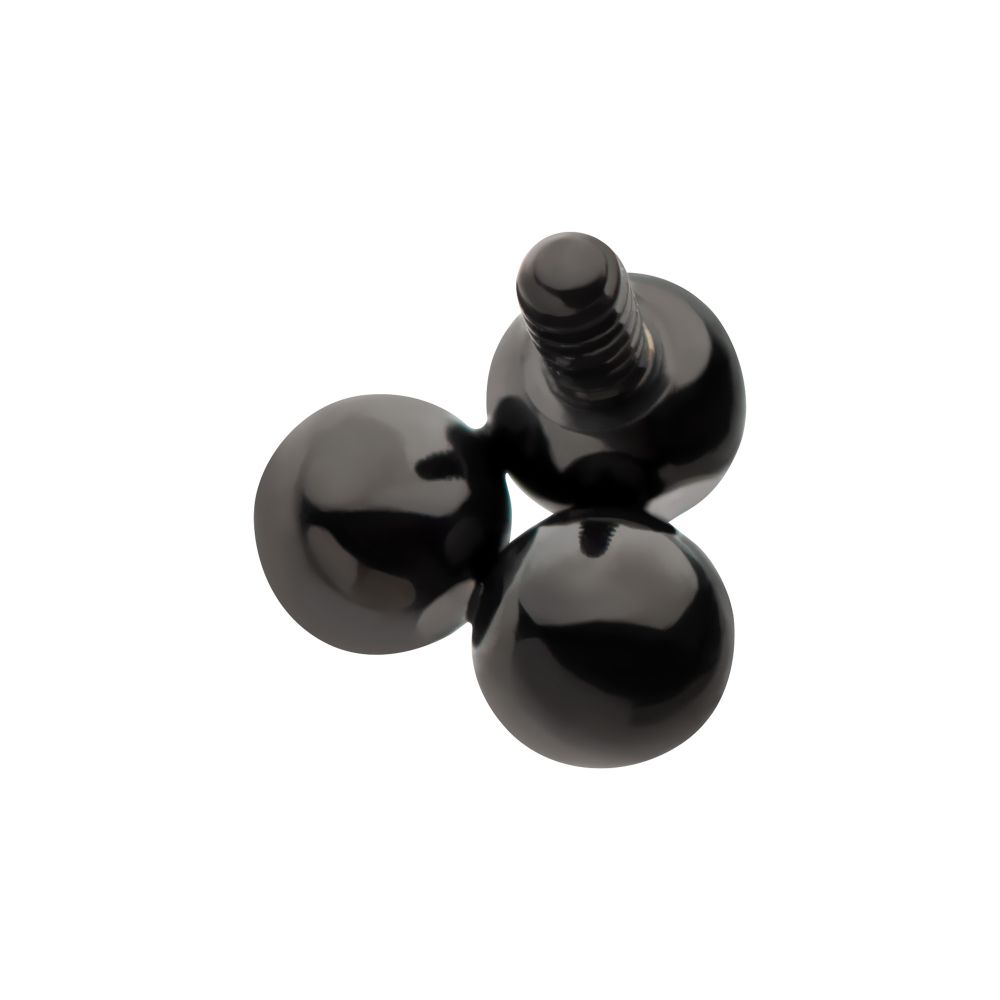 Black PVD Titanium Internally Threaded Trinity Ball Top
