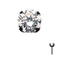 Black PVD Titanium Threadless 4-Prong CZ Front Facing Top