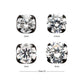 Black PVD Titanium Threadless 4-Prong CZ Front Facing Top