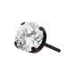 Black PVD Titanium Threadless 4-Prong CZ Front Facing Top