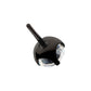 Black PVD Titanium Threadless 4-Prong CZ Front Facing Top