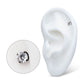 Black PVD Titanium Threadless 4-Prong CZ Front Facing Top