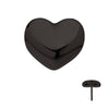 Black PVD Titanium Threadless Puffed Heart Top