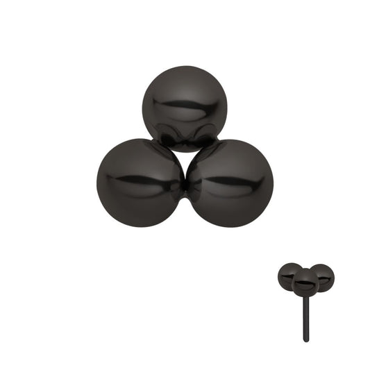 Black PVD Titanium Threadless Trinity Ball Top