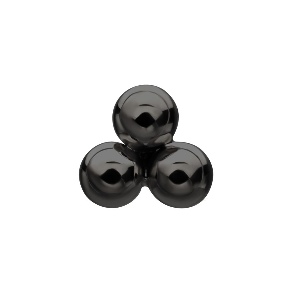 Black PVD Titanium Threadless Trinity Ball Top