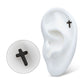 Black PVD Titanium Threadless Cross Top