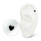 Black PVD Titanium Threadless Heart Top