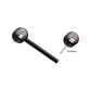 Black PVD Titanium Threadless Bezel Set Gem End Nipple Barbell (One Side Fixed, One Side Threadless ) | Sold by piece