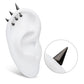 Black PVD Titanium Threadless Spike Top