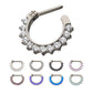 Titanium 12-Cluster CZ/Opal Septum Clickers