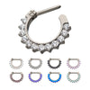Titanium 12-Cluster CZ/Opal Septum Clickers