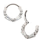 Titanium Clustered Prong Set Baguette & Round CZ Front Facing Hinged Segment Clicker