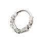 Titanium Clustered Prong Set Baguette & Round CZ Front Facing Hinged Segment Clicker