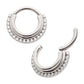 Titanium Triple Stacked Front Facing Hinged Segment Clicker with CNC Set 1mm Full Clear CZ