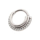 Titanium Triple Stacked Front Facing Hinged Segment Clicker with CNC Set 1mm Full Clear CZ