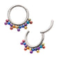 Titanium 5-Cluster Anodized Tri Beads Front Facing Hinged Segment Clicker