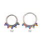 Titanium 5-Cluster Anodized Tri Beads Front Facing Hinged Segment Clicker