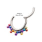 Titanium 5-Cluster Anodized Tri Beads Front Facing Hinged Segment Clicker