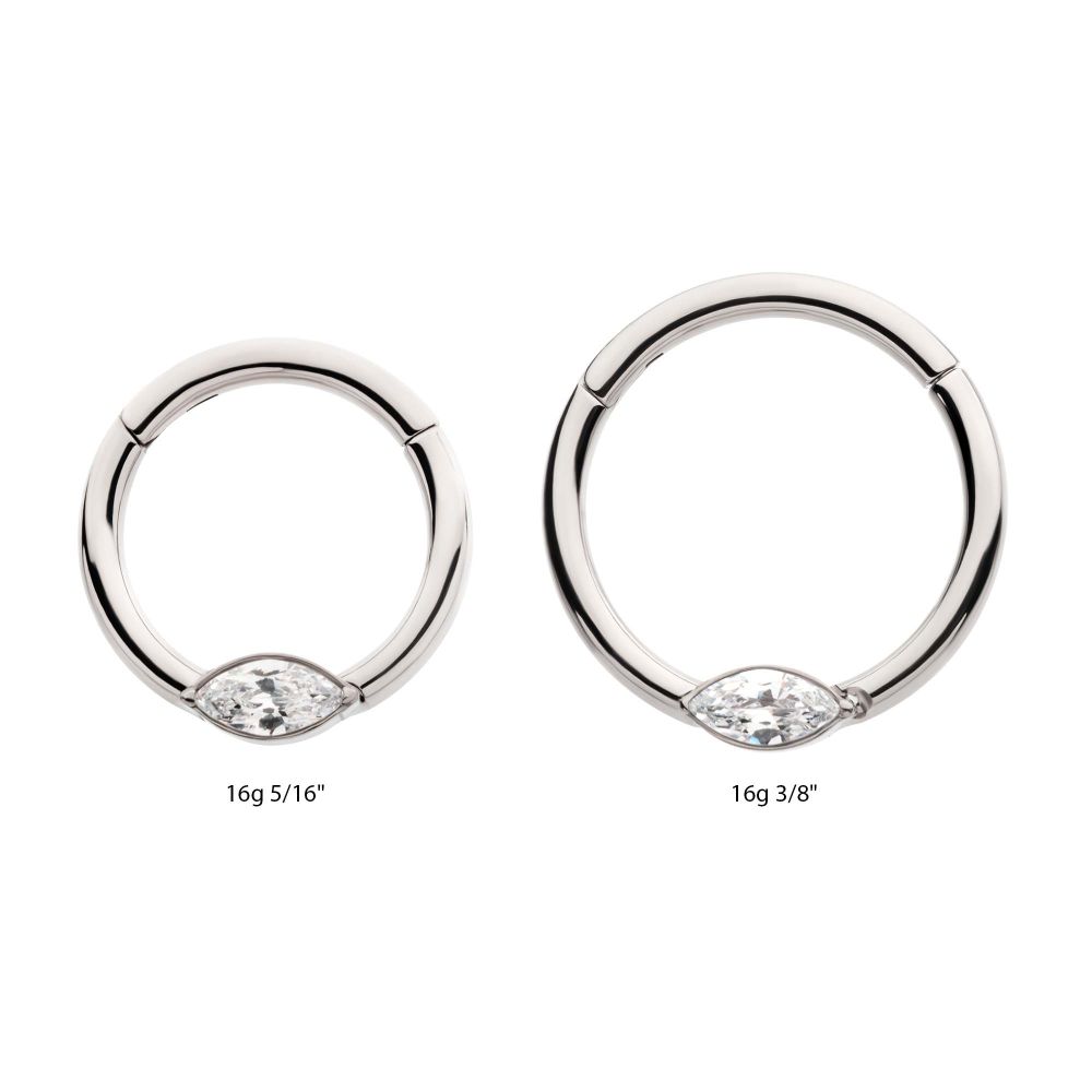 Titanium Eye CZ Front Facing Hinged Segment Clicker