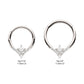 Titanium Clustered Prong Set Round CZ with Center Princess Gem Front Facing Hinged Segment Clicker