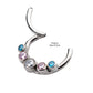 Titanium with Transgender Bezel Set CZ 5-Cluster Front Facing Hinged Segment Clicker