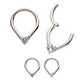 Titanium with Prong Set Round CZ/Opal Front Facing Hinged Segment Clicker 
