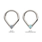 Titanium with Prong Set Round CZ/Opal Front Facing Hinged Segment Clicker 