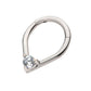 Titanium with Prong Set Round CZ/Opal Front Facing Hinged Segment Clicker
