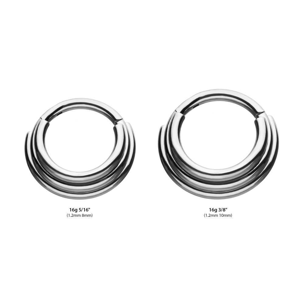 Titanium Triple Stacked Side Facing Hinged Segment Clicker