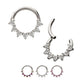 Titanium Seven Heart-Cut Gem Front Facing Hinged Segment Clicker