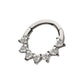 Titanium Seven Heart-Cut Gem Front Facing Hinged Segment Clicker