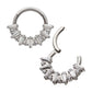 Titanium Baguette Crown Prong Set Gem Cluster Front Facing Hinged Segment Clicker