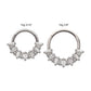 Titanium Baguette Crown Prong Set Gem Cluster Front Facing Hinged Segment Clicker