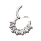 Titanium Baguette Crown Prong Set Gem Cluster Front Facing Hinged Segment Clicker