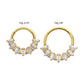 24Kt Gold PVD Titanium Baguette Crown Prong Set Gem Cluster Front Facing Hinged Segment Clicker