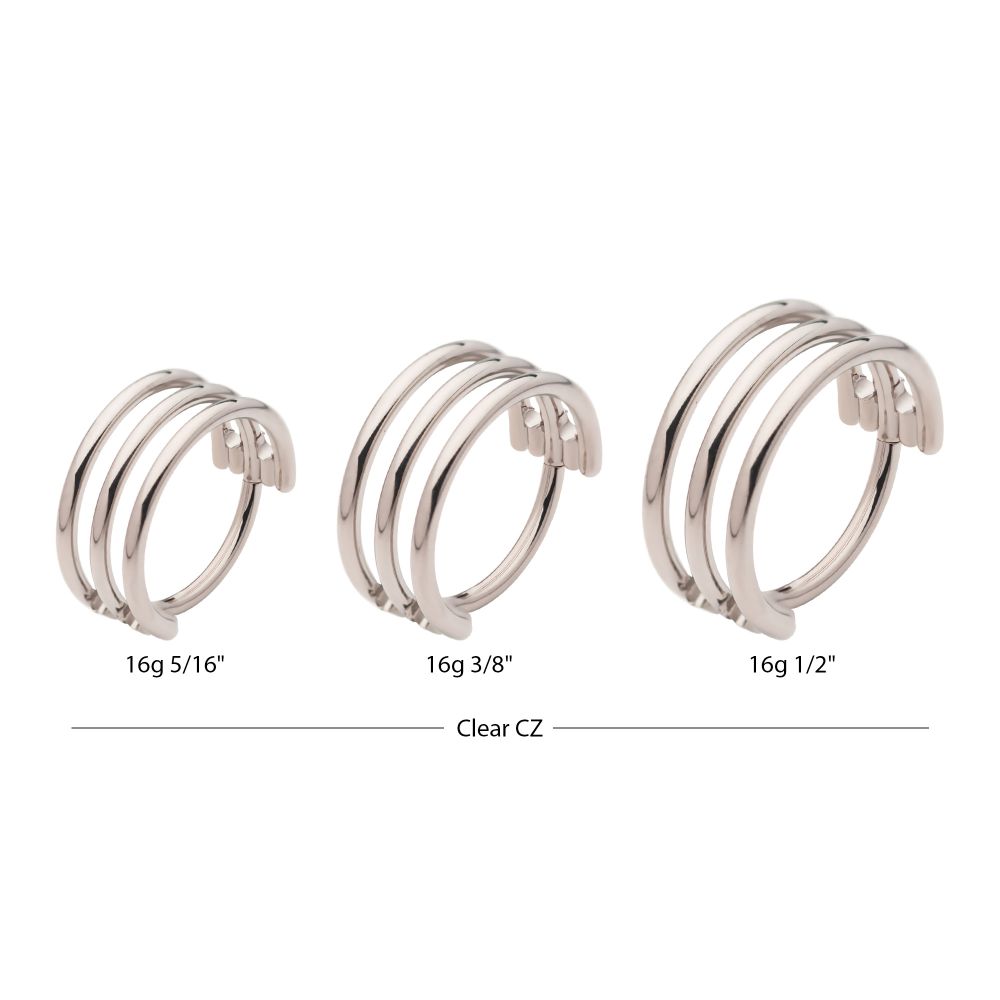 Titanium Triple Row Side Facing Hinged Segment Clicker