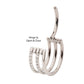 Titanium with CNC Set Clear CZ in 2 Consecutive Hoops Triple Row Side Facing Hinged Segment Clicker