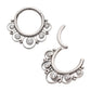 Titanium Beads & 5-Bezel Set Gem Front Facing Hinged Segment Clicker