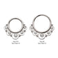 Titanium Beads & 5-Bezel Set Gem Front Facing Hinged Segment Clicker