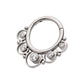 Titanium Beads & 5-Bezel Set Gem Front Facing Hinged Segment Clicker