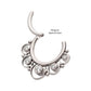 Titanium Beads & 5-Bezel Set Gem Front Facing Hinged Segment Clicker