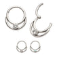 Titanium Double Hoop with Round Bezel Set Gem/Opal Front Facing Hinged Segment Clicker