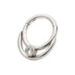 Titanium Double Hoop with Round Bezel Set Gem/Opal Front Facing Hinged Segment Clicker