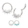 Titanium 5-Cluster Marquise CZ/Stone Front Facing Hinged Segment Clicker