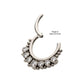 Titanium with 7 Cluster Bezel Set CZ & Beads Front Facing Hinged Segment Clicker