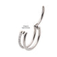 Titanium Side Facing Hinged Segment Clicker with Single Hoop Full Clear CNC Set Round CZ