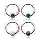 16g Titanium with Bezel Set CZ/Synthetic Opal Flat Back Front Facing Hinged Segment Ring