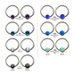 16g Titanium with Bezel Set CZ/Synthetic Opal Flat Back Front Facing Hinged Segment Ring
