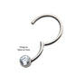 16g Titanium with Bezel Set CZ/Synthetic Opal Flat Back Front Facing Hinged Segment Ring